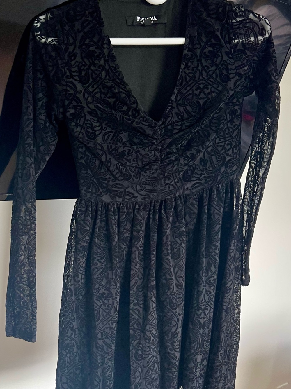 Black Lace Long-Sleeve Women’s Dress